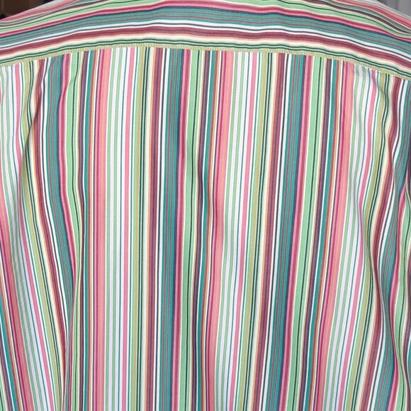 ETRO Milano SZ 39 Multi Colour Striped Men's Button Up Shirt - Picture 7 of 13